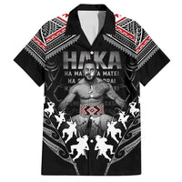 New Zealand Aotearoa Family Matching Summer Maxi Dress and Hawaiian Shirt Traditional Kapa Haka LT05 Dad's Shirt - Short Sleeve Black - Polynesian Pride