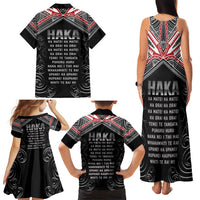 New Zealand Aotearoa Family Matching Tank Maxi Dress and Hawaiian Shirt Traditional Kapa Haka LT05 - Polynesian Pride