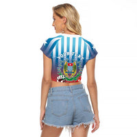 Personalised Free West Papua Raglan Cropped T Shirt One People One Soul Unique Style - Polynesian Pride