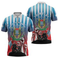 Personalised Free West Papua Zipper Polo Shirt One People One Soul Unique Style - Polynesian Pride