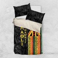 Hawaii Maoli Spirit Bedding Set Kakau Pattern With Flower Lei - Polynesian Pride