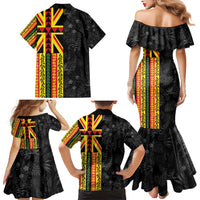 Hawaii Maoli Spirit Family Matching Mermaid Dress and Hawaiian Shirt Kakau Pattern With Flower Lei LT05 - Polynesian Pride