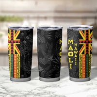 Hawaii Maoli Spirit Tumbler Cup Kakau Pattern With Flower Lei - Polynesian Pride