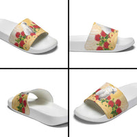 New Zealand Aotearoa Cockatoo Slide Sandals Maori Pattern With Pohutukawa Flowers