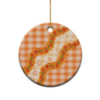 Orange Hawaii Palaka Ceramic Ornament Hawaiian Ilima Lei