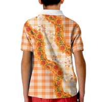 Orange Hawaii Palaka Kid Polo Shirt Hawaiian Ilima Lei