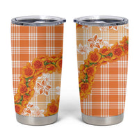 Orange Hawaii Palaka Tumbler Cup Hawaiian Ilima Lei