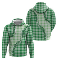Green Hawaii Palaka Zip Hoodie Hawaiian Pikake Lei