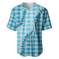 Blue Hawaii Palaka Baseball Jersey Hawaiian Pikake Lei