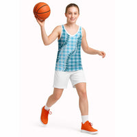 Blue Hawaii Palaka Basketball Jersey Hawaiian Pikake Lei