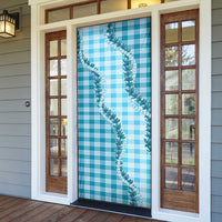 Blue Hawaii Palaka Door Cover Hawaiian Pikake Lei