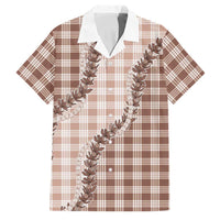 Beige Hawaii Palaka Family Matching Short Sleeve Bodycon Dress and Hawaiian Shirt Hawaiian Pikake Lei LT05 Dad's Shirt - Short Sleeve Beige - Polynesian Pride