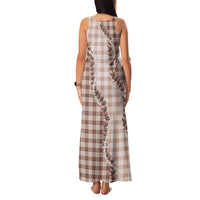 Beige Hawaii Palaka Family Matching Tank Maxi Dress and Hawaiian Shirt Hawaiian Pikake Lei LT05 - Polynesian Pride