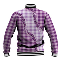 Violet Hawaii Palaka Baseball Jacket Hawaiian Pikake Lei