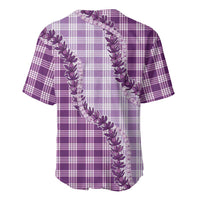 Violet Hawaii Palaka Baseball Jersey Hawaiian Pikake Lei