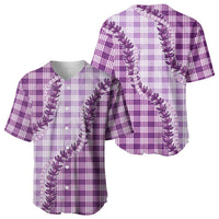 Violet Hawaii Palaka Baseball Jersey Hawaiian Pikake Lei