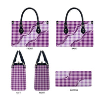 Violet Hawaii Palaka Leather Bag Hawaiian Pikake Lei