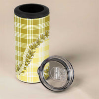 Yellow Hawaii Palaka 4 in 1 Can Cooler Tumbler Hawaiian Pikake Lei