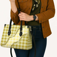 Yellow Hawaii Palaka Leather Bag Hawaiian Pikake Lei