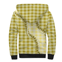 Yellow Hawaii Palaka Sherpa Hoodie Hawaiian Pikake Lei