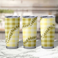 Yellow Hawaii Palaka Tumbler Cup Hawaiian Pikake Lei