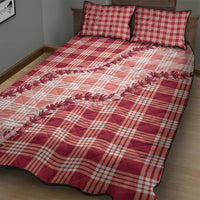 Red Hawaii Palaka Quilt Bed Set Hawaiian Pikake Lei
