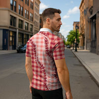 Red Hawaii Palaka Zipper Polo Shirt Hawaiian Pikake Lei
