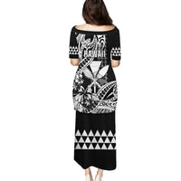 Hawaii Maui Upena Kiloi Family Matching Puletasi and Hawaiian Shirt Kakau Tribal Pattern Black Version LT05 - Polynesian Pride