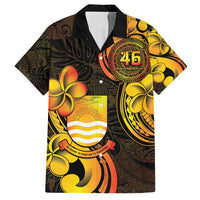 Personalised Kiribati Independence Day Family Matching Off Shoulder Short Dress and Hawaiian Shirt 46th Anniversary LT05 Dad's Shirt - Short Sleeve Yellow - Polynesian Pride