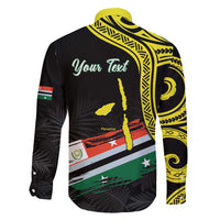 Personalised Vanuatu Penama Day Family Matching Mermaid Dress and Hawaiian Shirt Grunge Flag Style LT05 - Polynesian Pride