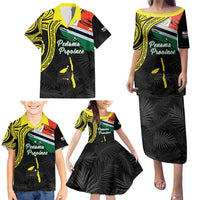 Personalised Vanuatu Penama Day Family Matching Puletasi and Hawaiian Shirt Grunge Flag Style LT05 - Polynesian Pride