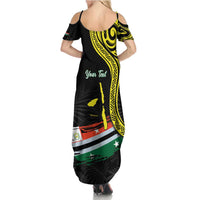 Personalised Vanuatu Penama Day Family Matching Summer Maxi Dress and Hawaiian Shirt Grunge Flag Style LT05 - Polynesian Pride