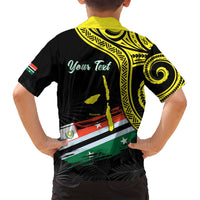 Personalised Vanuatu Penama Day Family Matching Tank Maxi Dress and Hawaiian Shirt Grunge Flag Style LT05 - Polynesian Pride