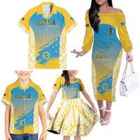 Personalised Vanuatu Sanma Day Family Matching Off The Shoulder Long Sleeve Dress and Hawaiian Shirt Special Style LT05 - Polynesian Pride