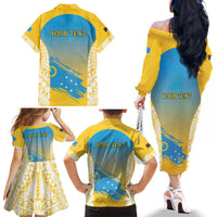 Personalised Vanuatu Sanma Day Family Matching Off The Shoulder Long Sleeve Dress and Hawaiian Shirt Special Style LT05 - Polynesian Pride