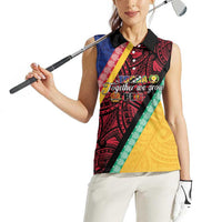 Love Torba PNG Day Women Sleeveless Polo Shirt Together We Grow LT05 - Polynesian Pride