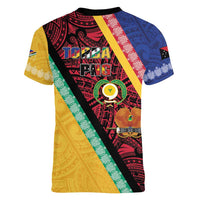 Love Torba PNG Day Women V-Neck T-Shirt Together We Grow LT05 - Polynesian Pride