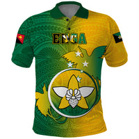 Personalized Papua New Guinea Enga Province Polo Shirt Mix Coat Of Arms Polynesian Pattern LT05 Green - Polynesian Pride
