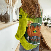 Personalized Papua New Guinea Oro Province Women Casual Shirt Mix Coat Of Arms Polynesian Pattern LT05 - Polynesian Pride