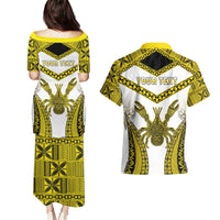 Personalised Niue The Rock Of Polynesia Couples Matching Puletasi and Hawaiian Shirt Peniamina Gospel Day Yellow Version LT05 - Polynesian Pride