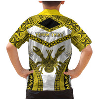 Personalised Niue The Rock Of Polynesia Family Matching Mermaid Dress and Hawaiian Shirt Peniamina Gospel Day Yellow Version LT05 - Polynesian Pride