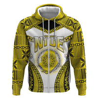 Personalised Niue The Rock Of Polynesia Hoodie Peniamina Gospel Day Yellow Version LT05 Zip Hoodie Yellow - Polynesian Pride