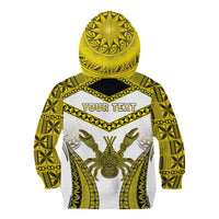 Personalised Niue The Rock Of Polynesia Kid Hoodie Peniamina Gospel Day Yellow Version LT05 - Polynesian Pride