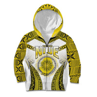 Personalised Niue The Rock Of Polynesia Kid Hoodie Peniamina Gospel Day Yellow Version LT05 Zip Hoodie Yellow - Polynesian Pride