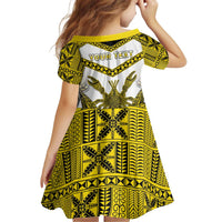 Personalised Niue The Rock Of Polynesia Kid Short Sleeve Dress Peniamina Gospel Day Yellow Version LT05 - Polynesian Pride