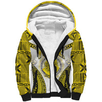 Personalised Niue The Rock Of Polynesia Sherpa Hoodie Peniamina Gospel Day Yellow Version LT05 Unisex Yellow - Polynesian Pride