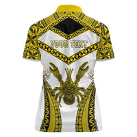 Personalised Niue The Rock Of Polynesia Women Polo Shirt Peniamina Gospel Day Yellow Version LT05 - Polynesian Pride