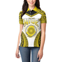 Personalised Niue The Rock Of Polynesia Women Polo Shirt Peniamina Gospel Day Yellow Version LT05 - Polynesian Pride