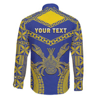 Personalised Niue The Rock Of Polynesia Family Matching Off The Shoulder Long Sleeve Dress and Hawaiian Shirt Peniamina Gospel Day Blue Version LT05 - Polynesian Pride