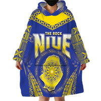 Personalised Niue The Rock Of Polynesia Wearable Blanket Hoodie Peniamina Gospel Day Blue Version LT05 - Polynesian Pride